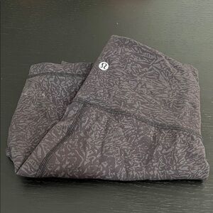 lululemon athletica Heathered Black Abstract Bike Shorts